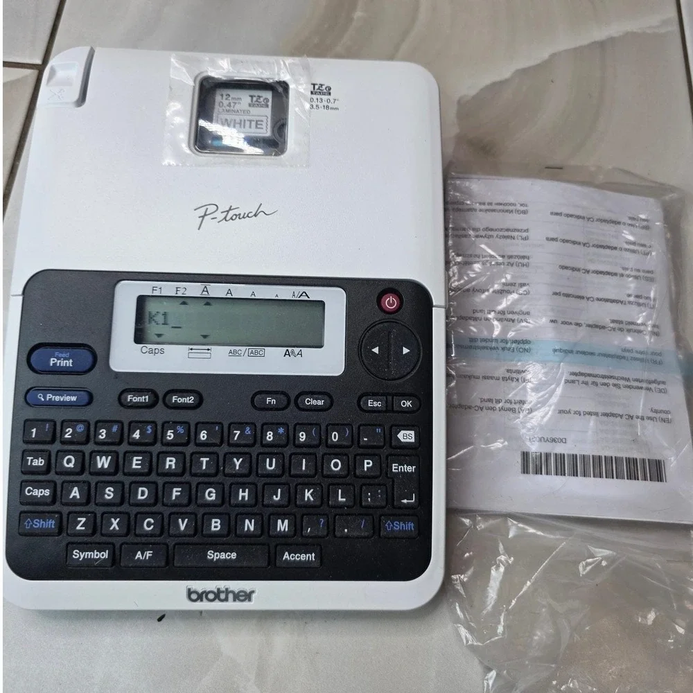 Brother P-touch PT-2040 Desktop Label Maker Thermal Printer TZe Tape‎ QWERTY W1